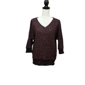 KUT From The Kloth Women’s, Burgundy /Gray Nubby Knit Sweater